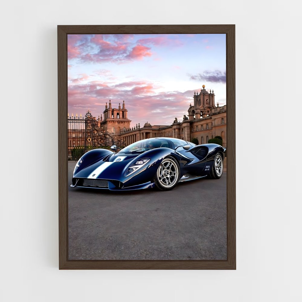Poster Supercar et Château – affiche De Tomaso (vue 5)